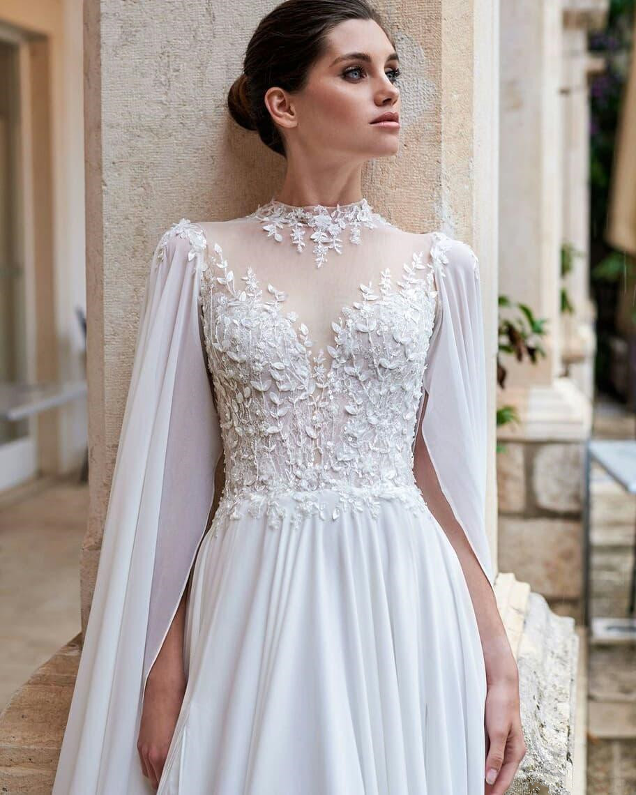Julie Vino 2020 Wedding Dresses With Wrap A Line Lace Appliqued Beads Split Beach Boho Bridal Gowns Vestido De Novia