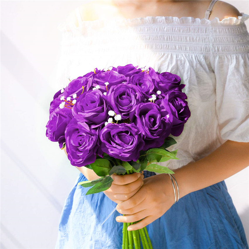 Artificial Silk Rose Flower Bouquet Lifelike Fake Rose for Wedding Home Party Decoration Event Gift
Artificial Silk Rose Flower Bouquet Lifelike Fake Rose for Wedding Home Party Decoration Event Gift