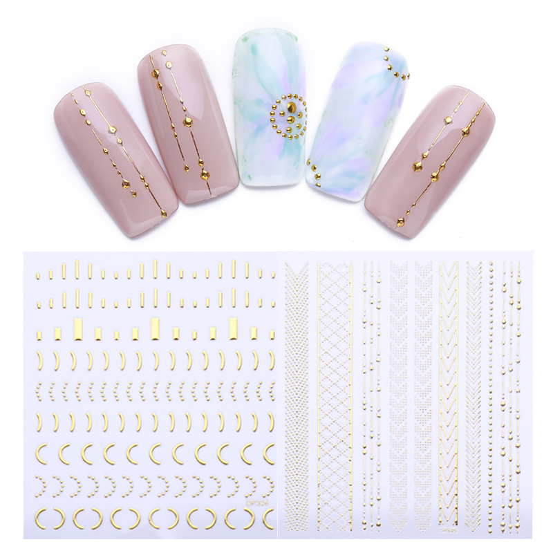 1Pc 9*7.7cm 3D Nail Sticker Gold Art Geometric Moon Star Stcikers 3D Nail Stripes Wave Line DIY Art Decorations Set, Size a 13
1Pc 9*7.7cm 3D Nail Sticker Gold Art Geometric Moon Star Stcikers 3D Nail Stripes Wave Line DIY Art Decorations Set, Size a 13