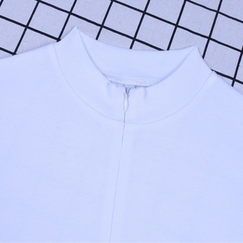 Forefair Zip Turtleneck Autumn Sexy Bodysuit White Black Burgundy Jumpsuit Long Sleeve Slim Sheath Club Body Suit for Women