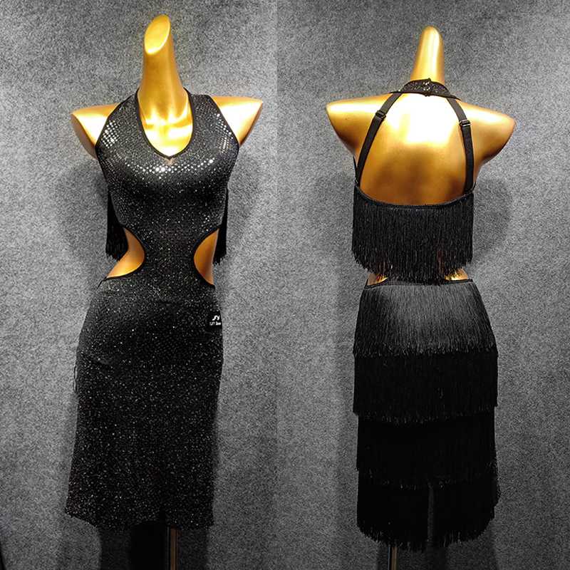 Latin Dance Dress Adults Black Sexy Sleeveless Fringed Dresses Rumba Cha Cha Samba Dancing Competition Performance Wear DN5251, As picture
Latin Dance Dress Adults Black Sexy Sleeveless Fringed Dresses Rumba Cha Cha Samba Dancing Competition Performance Wear DN5251, As picture