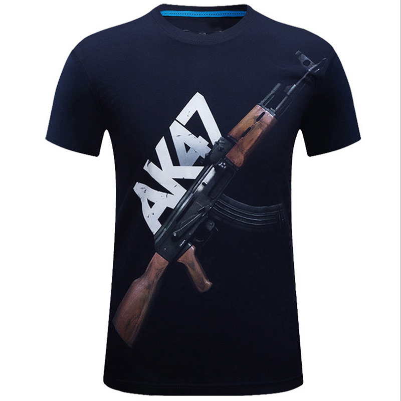 E-BAIHUI Men's Summer Original 3D Short Sleeve European and American Big Size Fashion Men's T-shirt AK47 T-shirt T-003, White;black
E-BAIHUI Men's Summer Original 3D Short Sleeve European and American Big Size Fashion Men's T-shirt AK47 T-shirt T-003, White;black