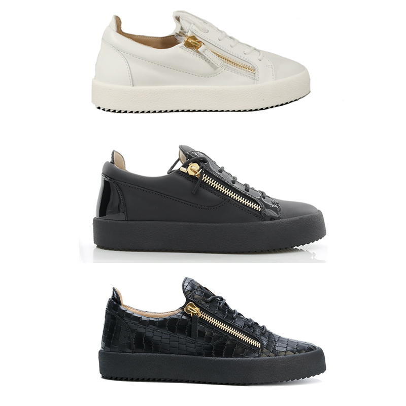 Men Frankie Sneaker Designer Women Low-top Shoes Black White Lace-up Style with Gold Zips Patent Leather Calfskin Casual Shoes Size US 5-12, Color 2
Men Frankie Sneaker Designer Women Low-top Shoes Black White Lace-up Style with Gold Zips Patent Leather Calfskin Casual Shoes Size US 5-12, Color 2