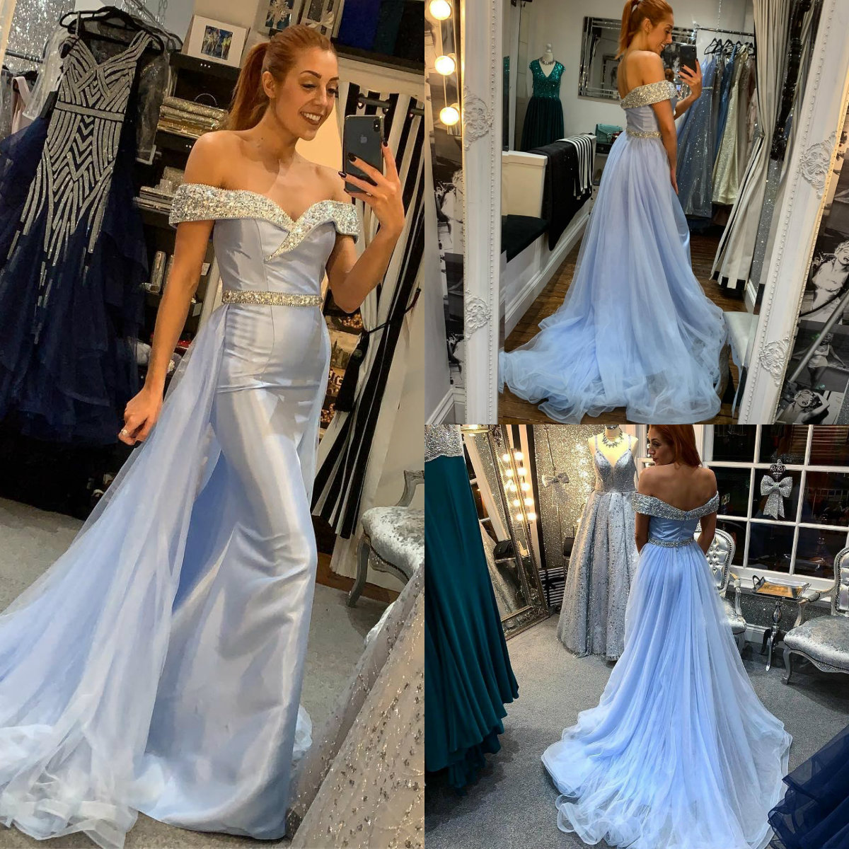 2019 Mermaid Prom Dresses With Detachable Train Off Shoulder Beaded Gorgeous Evening Gowns Custom Made Arabic Special Occasion Dress, Blue
2019 Mermaid Prom Dresses With Detachable Train Off Shoulder Beaded Gorgeous Evening Gowns Custom Made Arabic Special Occasion Dress, Blue