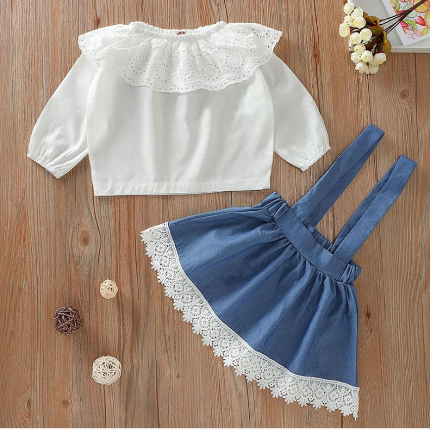 Baby Long Sleeve White Tops and Jeans Skirt Set Girl White T-shirt and Suspender Belt Dress Suit Kids Clothes Two Pieces ZHT 312, As picture
Baby Long Sleeve White Tops and Jeans Skirt Set Girl White T-shirt and Suspender Belt Dress Suit Kids Clothes Two Pieces ZHT 312, As picture