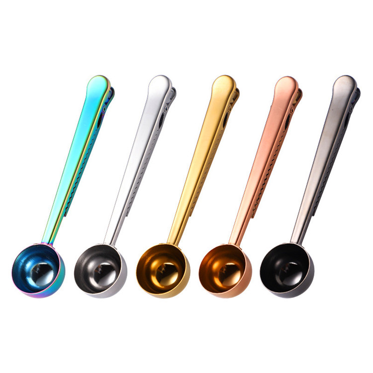 5 Colors Coffee Scoops Measuring Tools 10ml Bake Spoons Measure Spoons with Clip