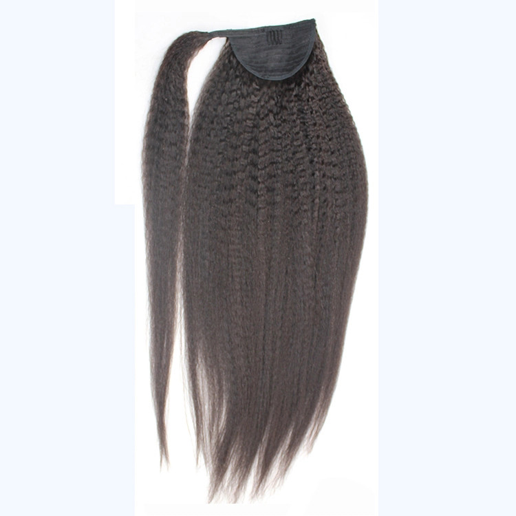 Brazilian Kinky Straight Ponytail Human Hair Natural Color Clip In Hair Extensions Natural Hair Clip Ins Remy