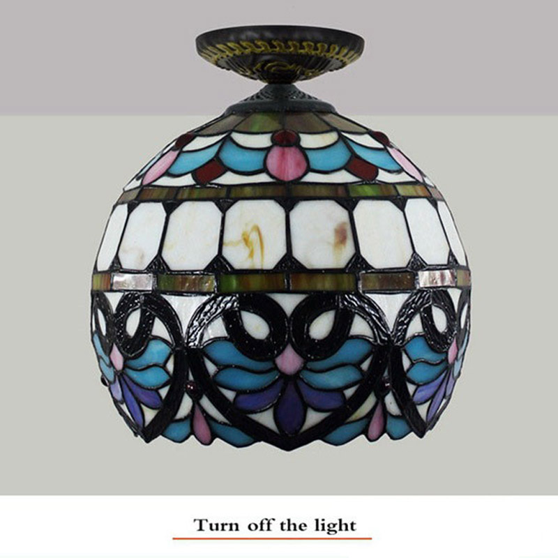 30CM European Love Baroque Celling Lights Tiffany Stained Glass Dining Room Bedroom Aisle Corridor Bathroom Ceiling Lamp TF050