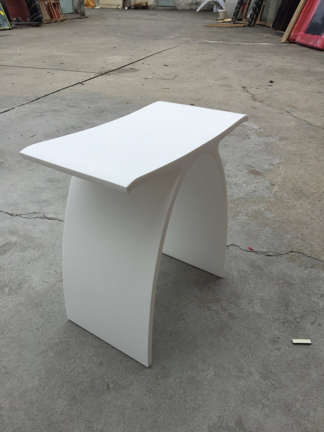 New Matte Modern Curved Design Bathroom Seat Shower Enclosure Stool Matt White Acrylic Solid Surface Sauna Chairs WD1111