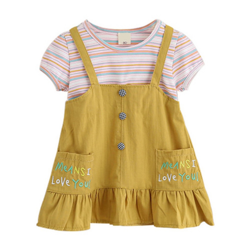 Multicolor Summer Girls' Dresses Middle And Small Casual Children's Striped Stitching Fake Two-piece Strap Dress Princess Dress, Pink
Multicolor Summer Girls' Dresses Middle And Small Casual Children's Striped Stitching Fake Two-piece Strap Dress Princess Dress, Pink