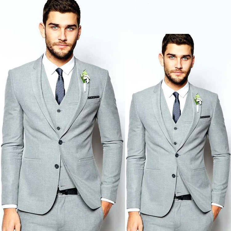New Design Mens Wedding Tuxedos 2019 Notched Lapel Two Button Groom Pants Suits Custom Made Handsome 3 Pieces Best Men Blazer