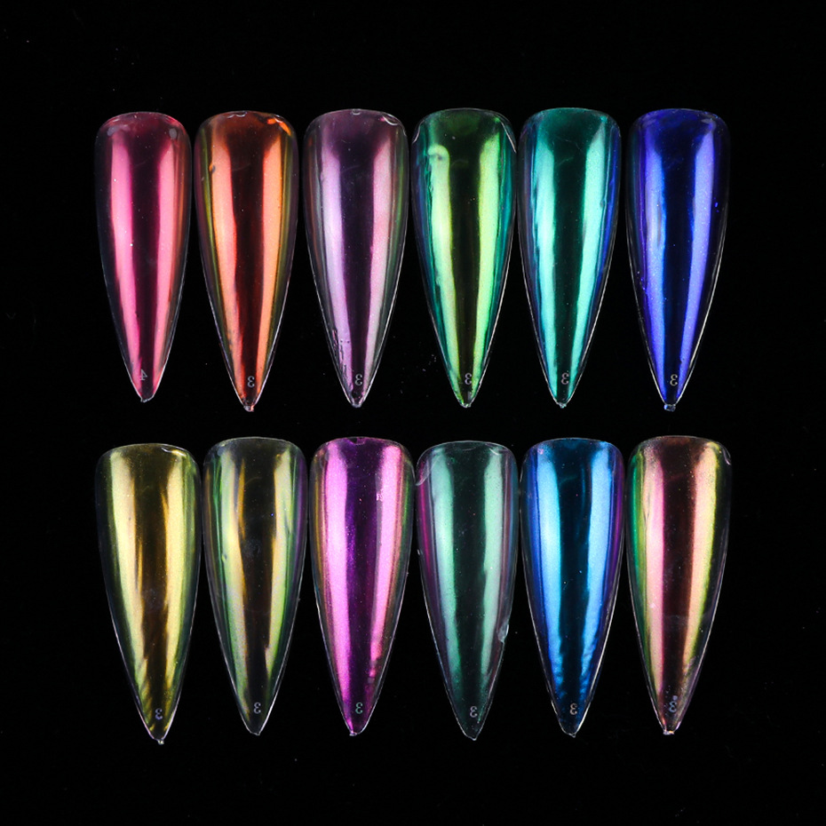 ins hot Dream Aurora Nail Glitter Shimmer Powder Mermaid Nail Art Decoration Manicure Chrome Mirror Dipping Powder
