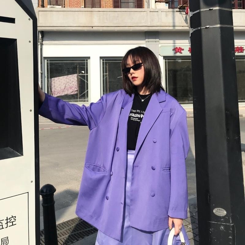 Casual Loose Women Suit Jacket Retro Solid Purple Stylish Jacket Korean High Street Simple Spring Women Party MM60NXZ
Casual Loose Women Suit Jacket Retro Solid Purple Stylish Jacket Korean High Street Simple Spring Women Party MM60NXZ
