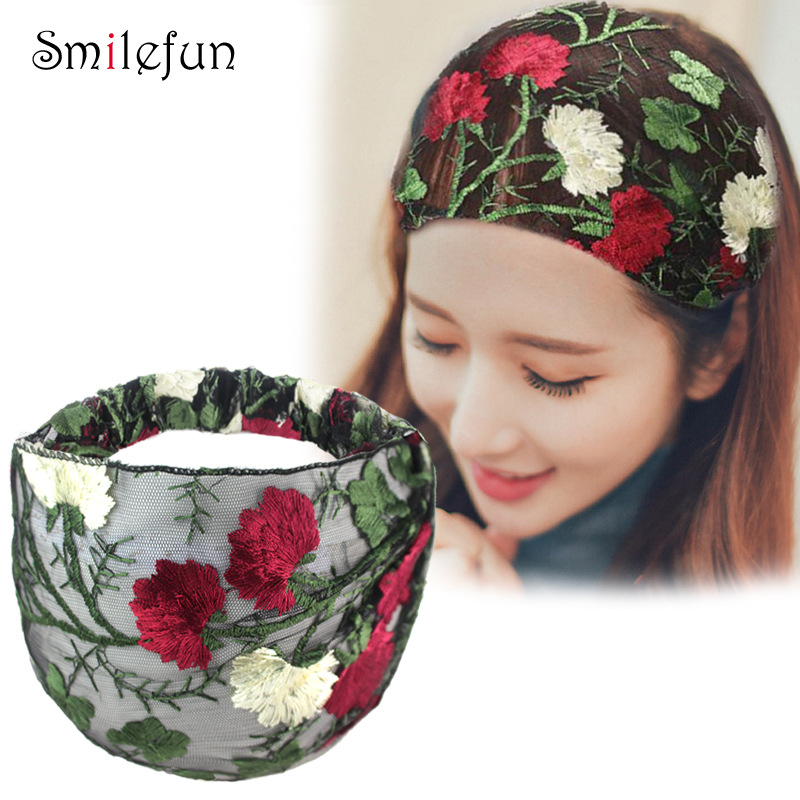 New Wide Headband For Women Ethnic Embroidery Flower Mesh Wide Edge Headbands Mutabilis Lace Bandaba Turban Headwear
New Wide Headband For Women Ethnic Embroidery Flower Mesh Wide Edge Headbands Mutabilis Lace Bandaba Turban Headwear