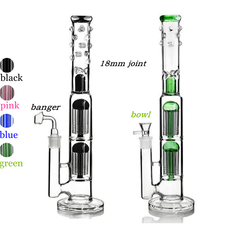 BIG straight 15 inches 4 colors glass bongs with double arm tree percs water pipe boro dab rigs with 18 mm joint
BIG straight 15 inches 4 colors glass bongs with double arm tree percs water pipe boro dab rigs with 18 mm joint