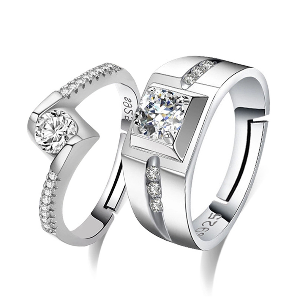 Couple Rings For Lovers Women Men Silver Color Open Adjustable Male Female Engagement Wedding Fashion Jewelry Crystals From Swa G85
Couple Rings For Lovers Women Men Silver Color Open Adjustable Male Female Engagement Wedding Fashion Jewelry Crystals From Swa G85
