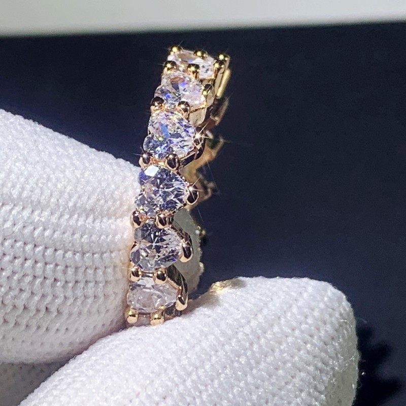 2020 New Arrival Sparkling Luxury Jewelry 925 Sterling Silver&Rose Gold Full Pear Cut White Topaz CZ Diamond Gemstones Women Wedding Ring