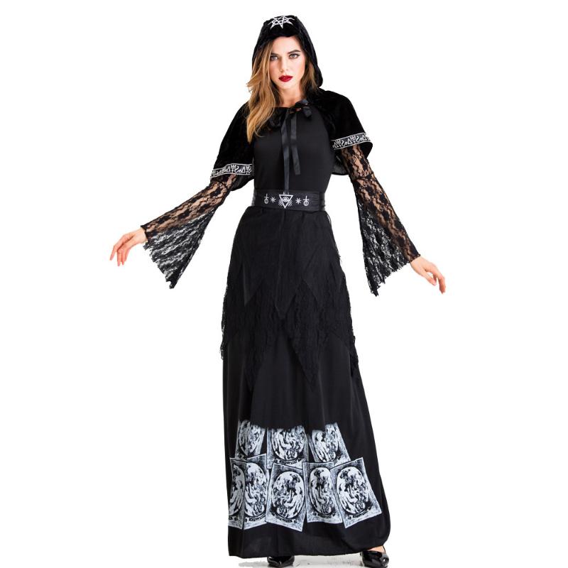New Skeleton Print Scary Vampire Witch Costume for Halloween Adult Sorceress Role Playing Cloaks Suit Hooded Capes for Women, Black
New Skeleton Print Scary Vampire Witch Costume for Halloween Adult Sorceress Role Playing Cloaks Suit Hooded Capes for Women, Black