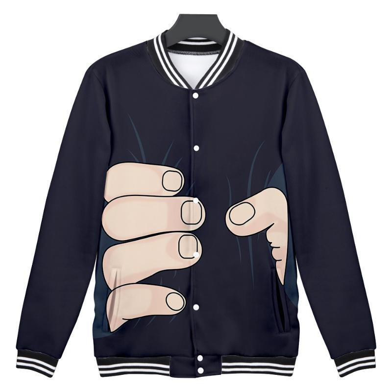 Big Hand 3D Print Single Breasted Casual Baseball Uniform Coat Male Jaqueta Masculino Bomber Jacket Men Streetwear Funny Clothes, 004
Big Hand 3D Print Single Breasted Casual Baseball Uniform Coat Male Jaqueta Masculino Bomber Jacket Men Streetwear Funny Clothes, 004