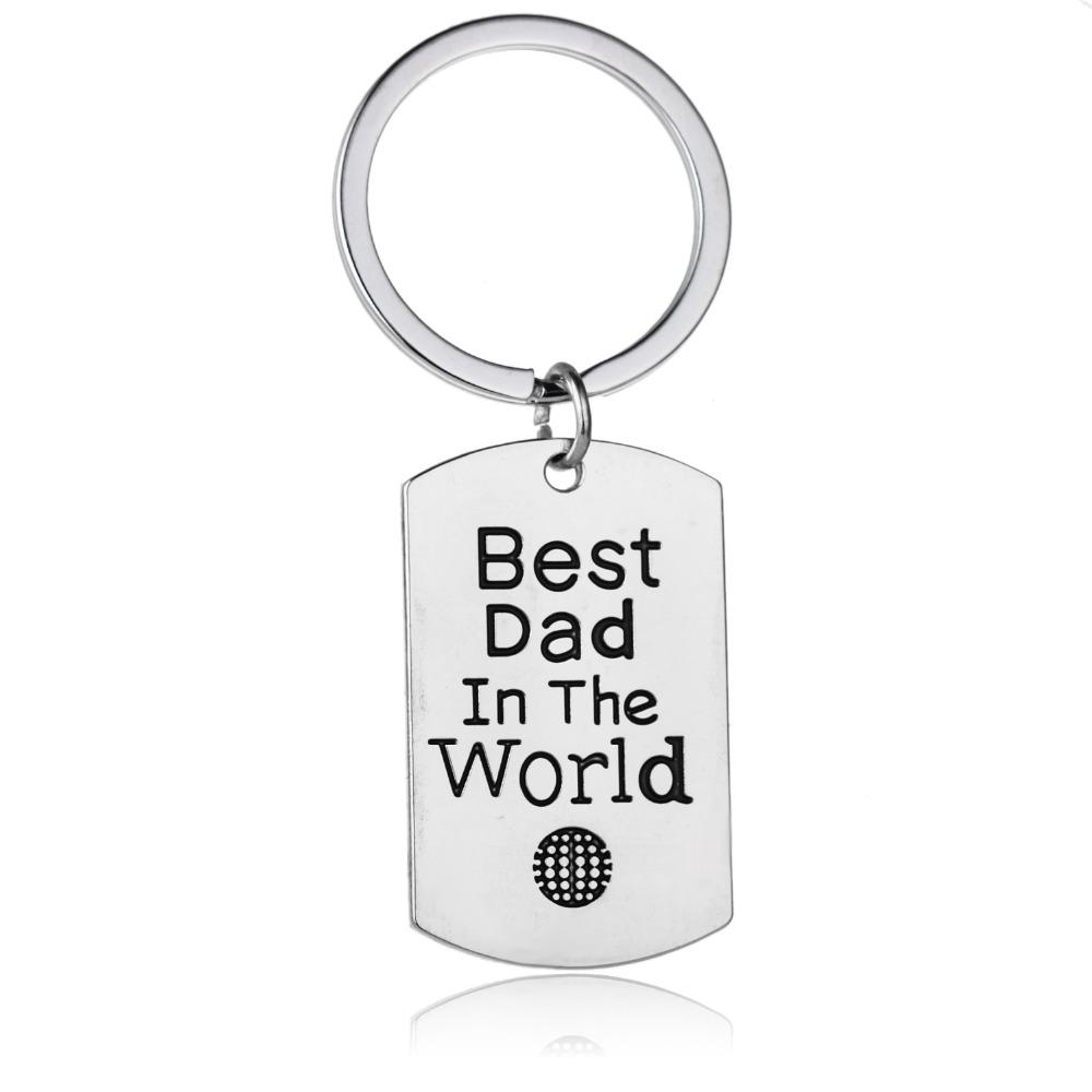12 Pcs/Lot Best Dad In The World Charm Keychain Family Men Son Daughter Father 'S Day Gift Key Ring Papa Daddy Car Keyring Jewelry