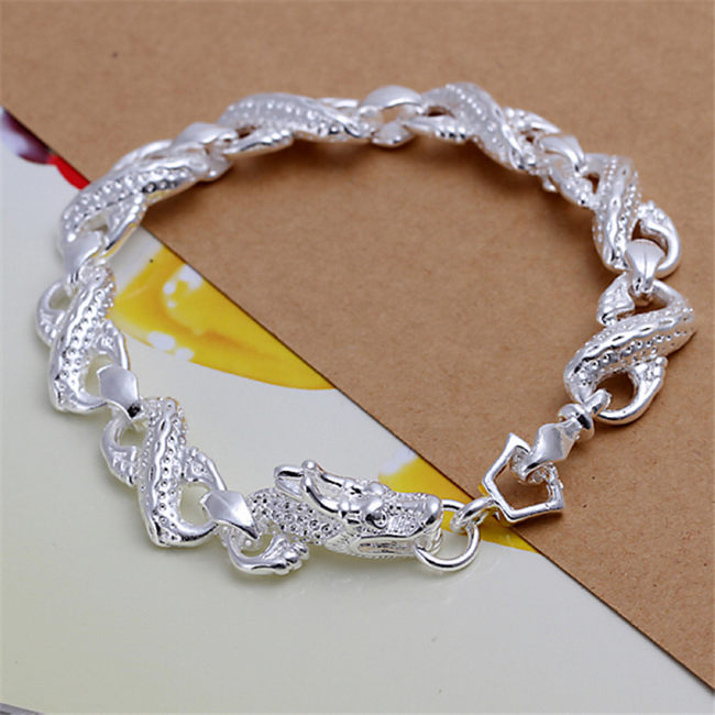 High grade 925 sterling silver Little White Dragon piece - Men jewelry set DFMSS094 Factory direct 925 silver bracelet ring