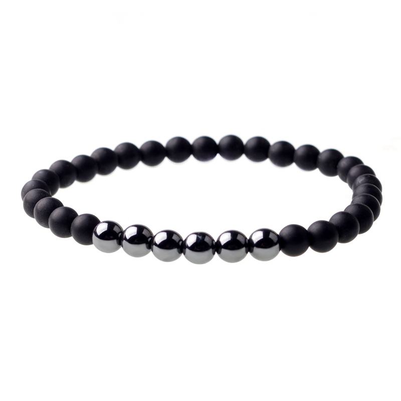 Magnetic bracelet black agate male and female sexual anxiety relief aura cure fashion pop bracelet