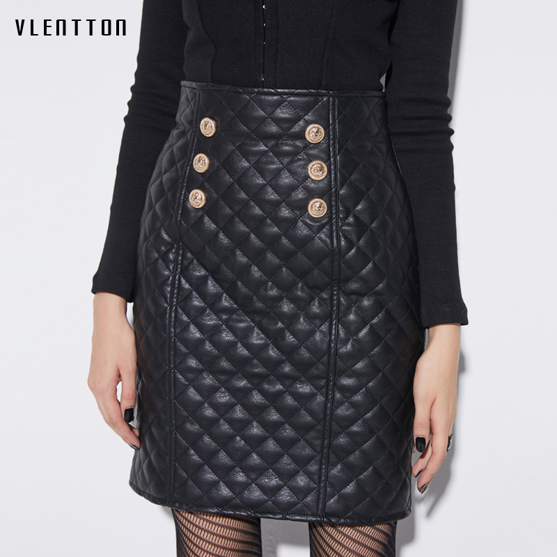 High Quality Autumn Winter Sexy PU Faux Leather Mini Skirt Women' Metal Button High Waist Plaid Skirts Female Saia Jupe Femme
High Quality Autumn Winter Sexy PU Faux Leather Mini Skirt Women' Metal Button High Waist Plaid Skirts Female Saia Jupe Femme