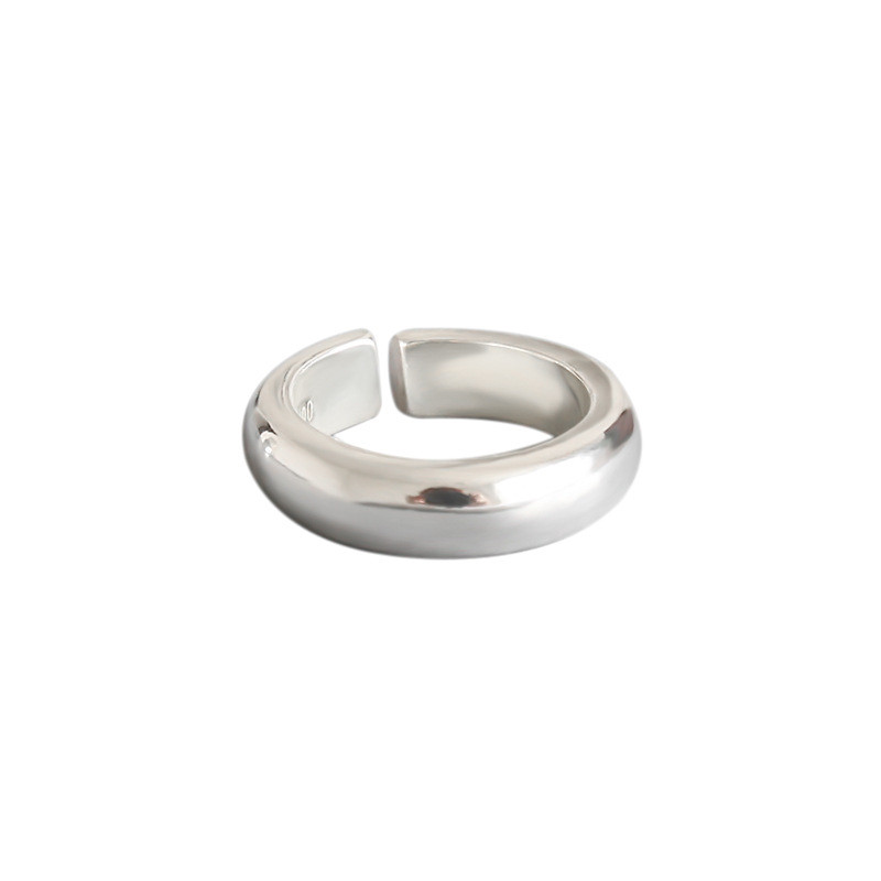New Fashion 990 Silver Statement Ring For Women Classic Glossy Open Size Adjustable Ring Fine Jewelry