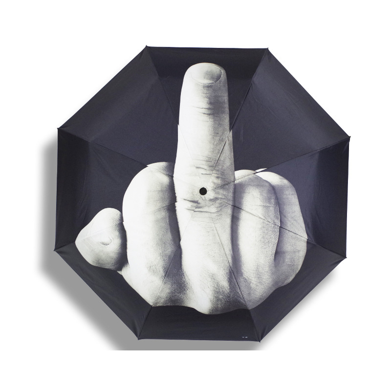 Middle Finger Umbrella Rain Windproof Up Yours Umbrella Creative Three Folding Parasol Fashion Impact Black Umbrella Gift DBC BH3012
Middle Finger Umbrella Rain Windproof Up Yours Umbrella Creative Three Folding Parasol Fashion Impact Black Umbrella Gift DBC BH3012