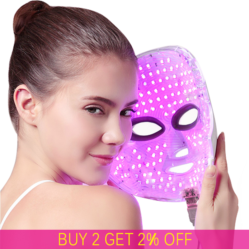 7 Colors Led Facial Mask Beauty Skin Care Rejuvenation Face Beauty Therapy Equipment For Free Shipping