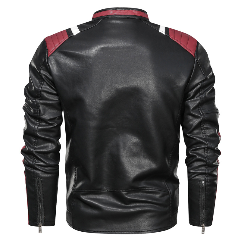 Spot 2021 Spring and Autumn Lapel Long Sleeve Solid Color Zipper Temperament Stand Collar Leather Jacket Support Mixed Batch