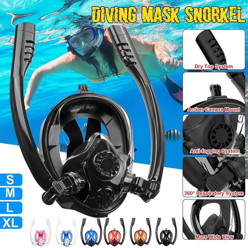 PC Silicone Double tube Diving Mask Scuba Mask Underwater Anti Fog Full Face Snorkeling Women Men Swimming Snorkel Diving
PC Silicone Double tube Diving Mask Scuba Mask Underwater Anti Fog Full Face Snorkeling Women Men Swimming Snorkel Diving