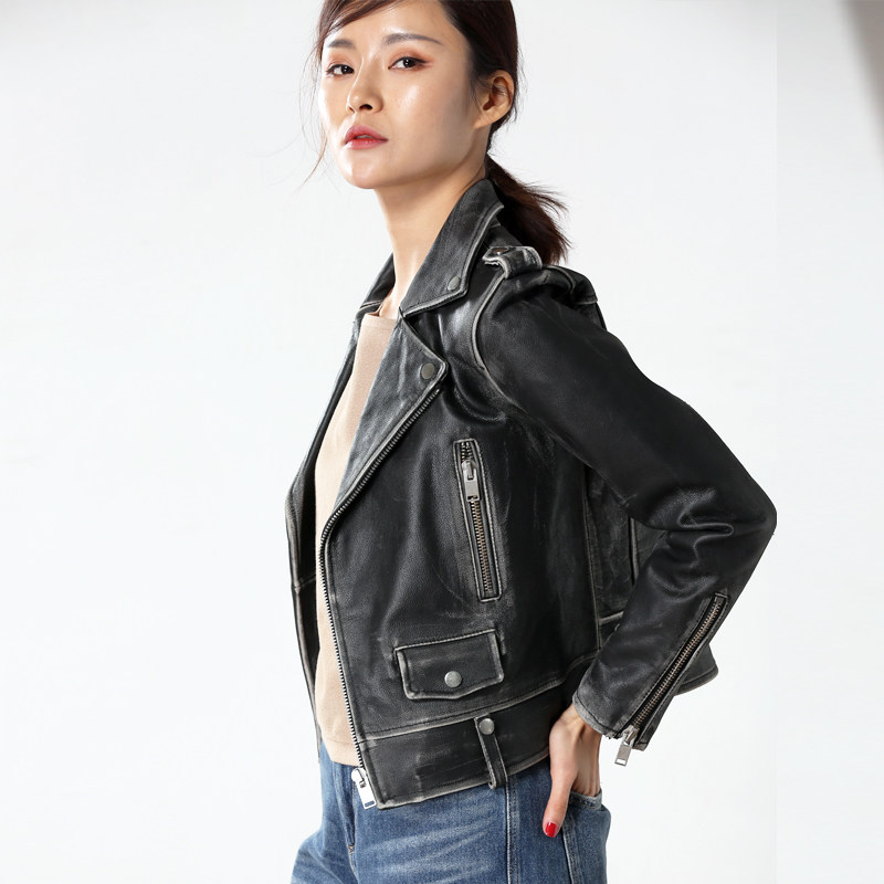 TEXIWAS Autumn Vintage coats Genuine Leather high street Genuine Leather Jacket Women Short Motorcycle real Jacket Outerwear, Black
TEXIWAS Autumn Vintage coats Genuine Leather high street Genuine Leather Jacket Women Short Motorcycle real Jacket Outerwear, Black
