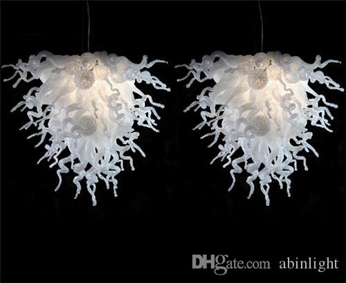 Turkish Style Art Crystal Chandeliers Pendant Lamps Well Designed Modern Pure White Murano Glass Chandelier for Wedding Decor