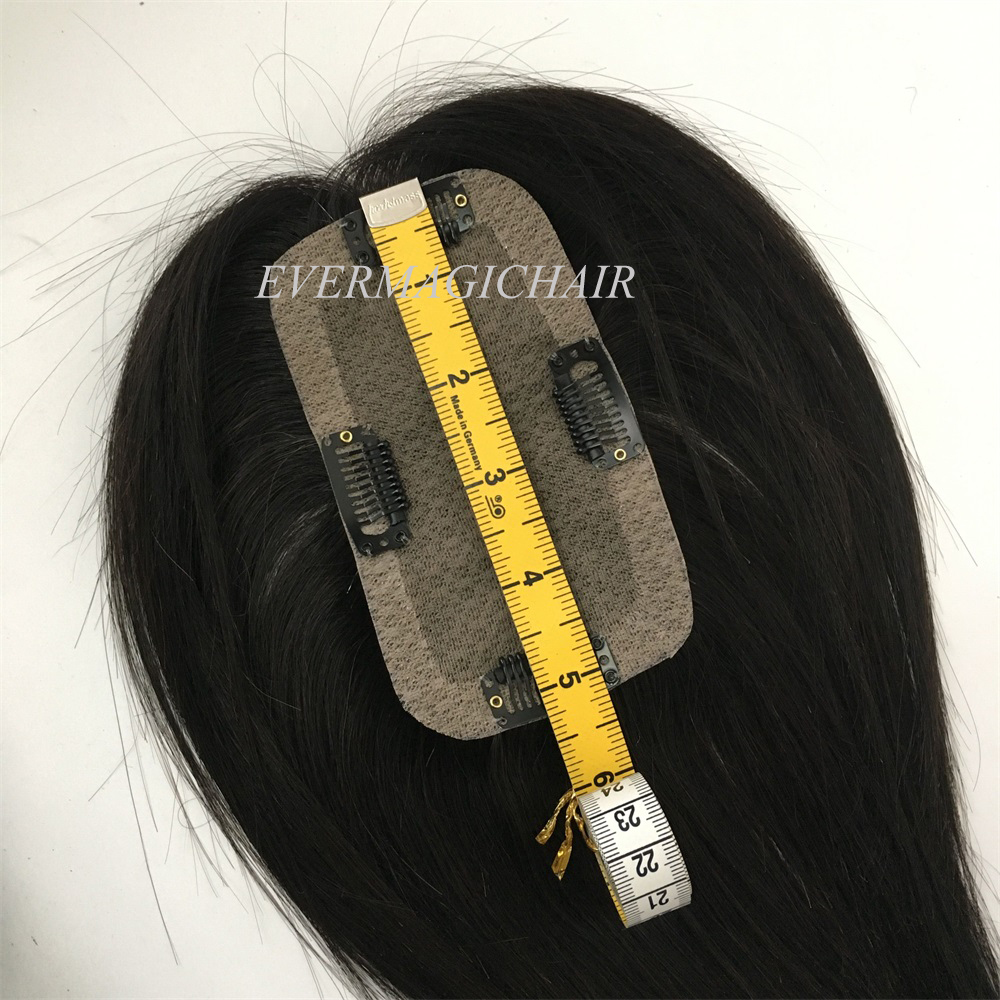 Toupee Hairpiece For Women Brazilian Virgin Hair Straight Human Hair 2.5x5 Silk Base Clip In Human Hair Extension Natural Color