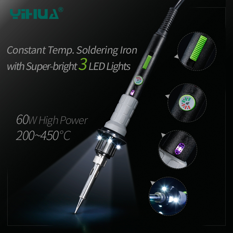 YIHUA947-V Lead Free Solder Electric Soldering Iron With Working Light For DIY Temperature Soldering Iron Repair Free shipping
YIHUA947-V Lead Free Solder Electric Soldering Iron With Working Light For DIY Temperature Soldering Iron Repair Free shipping