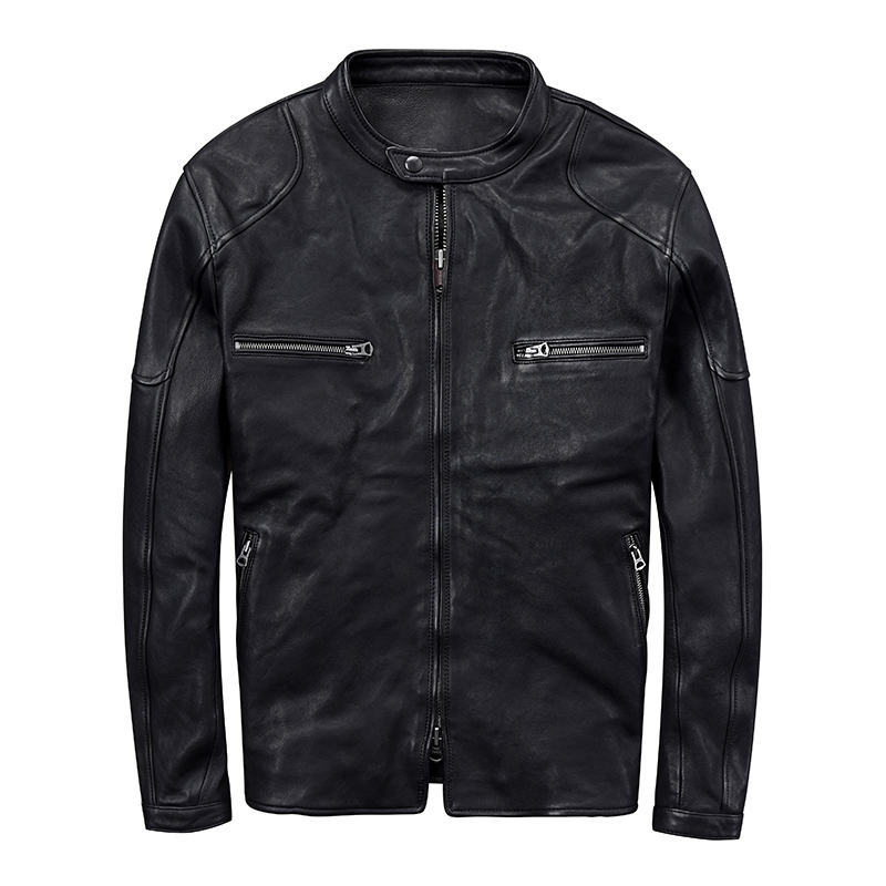 2020 Black Men Slim Fit Biker's Leather Jacket Plus Size XXXL Genuine Sheepskin Autumn Short Motorcycle Leather Coat
2020 Black Men Slim Fit Biker's Leather Jacket Plus Size XXXL Genuine Sheepskin Autumn Short Motorcycle Leather Coat