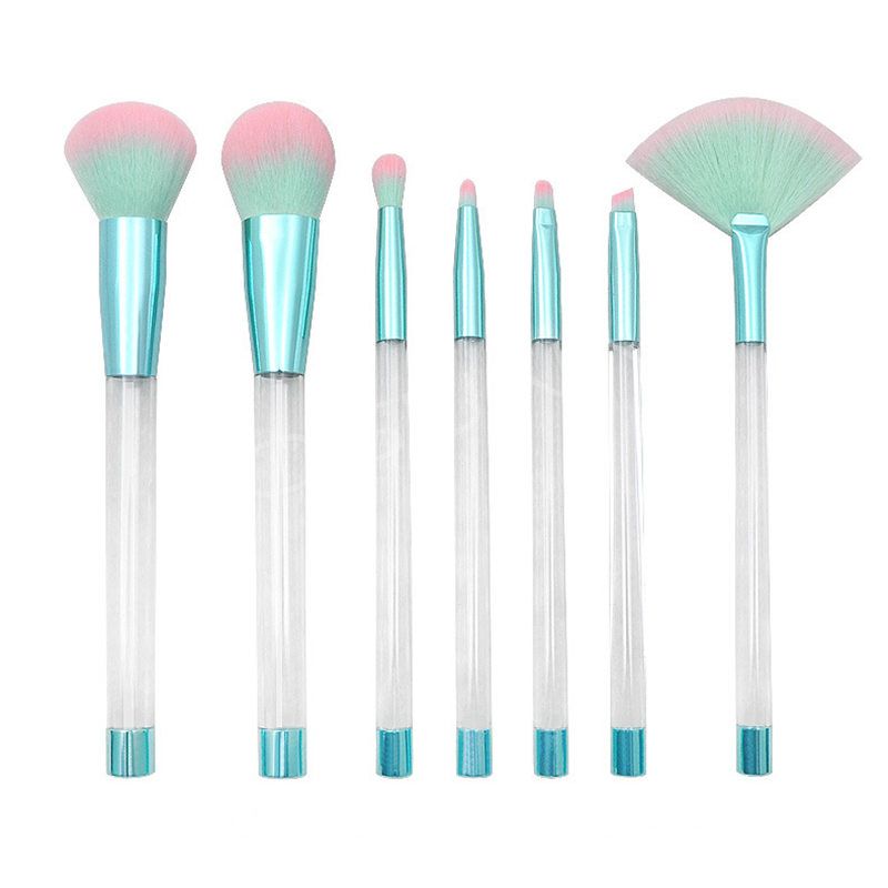 7pcs Makeup Brush Set Diamond Pro Highlighter Brushes Concealer Make Up Brush Crystal Kwasten Set with empty handle can be refilled 100sets