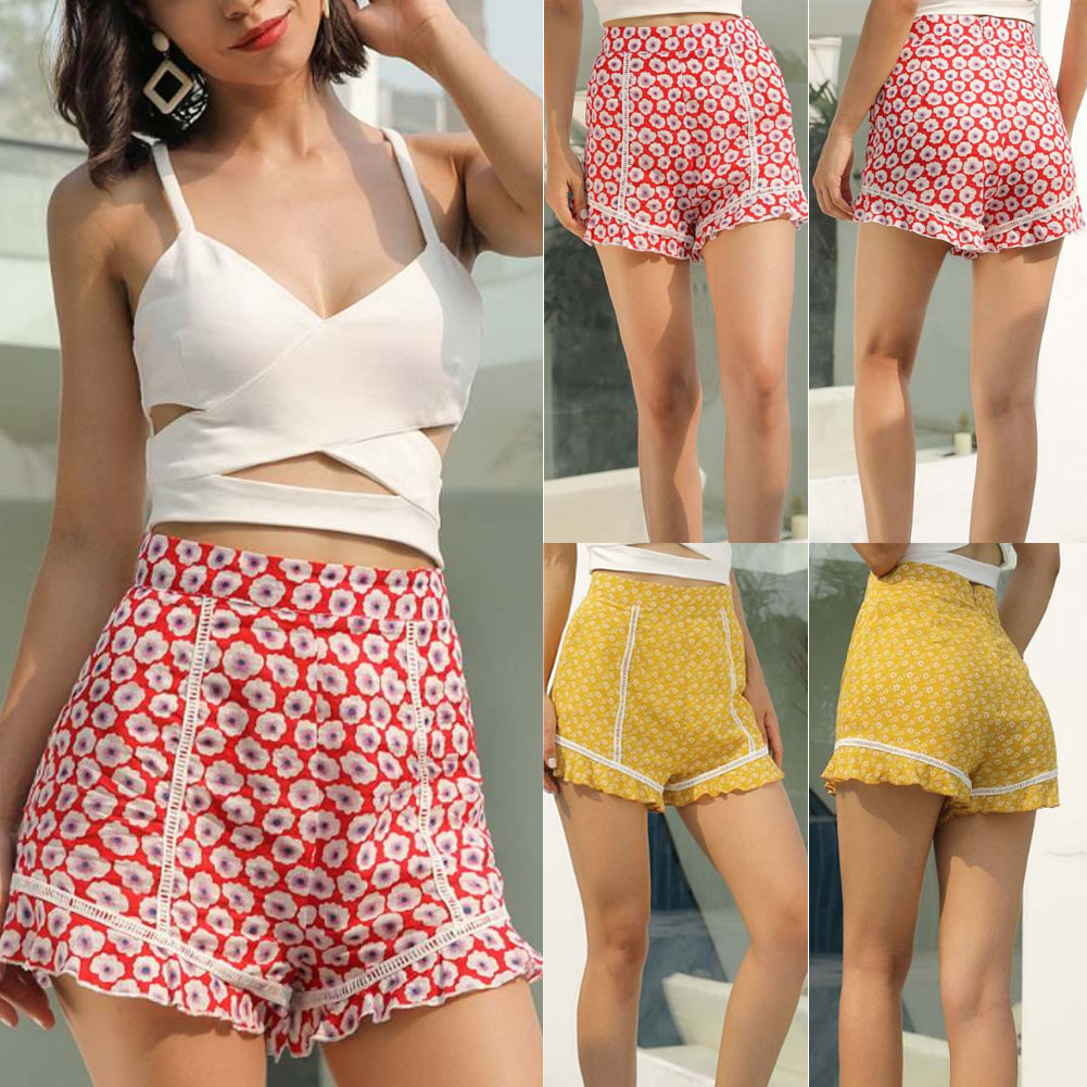 New Style Women Shorts Casual Slim Floral Summer Shorts Hot Short High Waist Ruffle Casual Print Fashion Hot 2019, Red
New Style Women Shorts Casual Slim Floral Summer Shorts Hot Short High Waist Ruffle Casual Print Fashion Hot 2019, Red