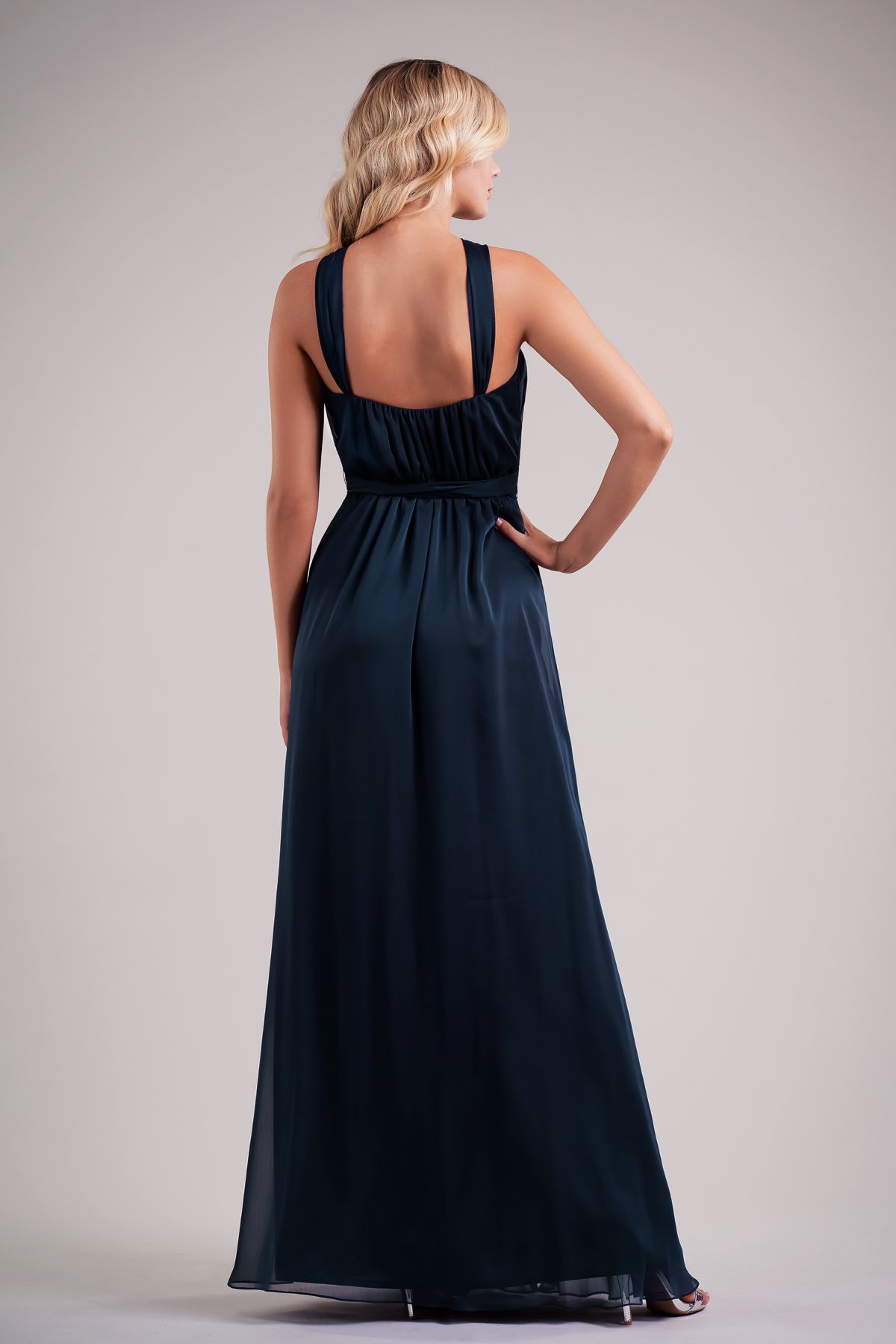 New Jasmine Bridesmaid Dresses Chiffon Halter Ruffles Ankle Length Plus Size Maid Of Honor Gowns Wedding Guests Robes