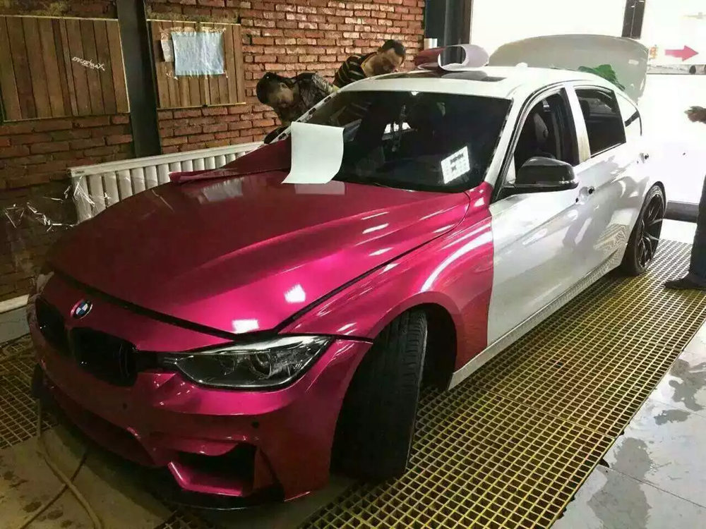 Various Gloss Candy Metallic Vinyl WRAP Whole Car Wrap Covering With Air bubble free Low tack glue 3M quality 1.52x20m/Roll( 5x65ft Roll