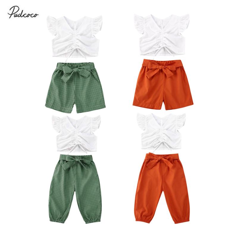 2020 0-5Y Toddler Baby Girl Summer Outfits Ruffle Sleeve Bow Tie Crop Top + Solid/Plaid Shorts/Pants 2Pcs Clothes Set 4 Kinds
2020 0-5Y Toddler Baby Girl Summer Outfits Ruffle Sleeve Bow Tie Crop Top + Solid/Plaid Shorts/Pants 2Pcs Clothes Set 4 Kinds