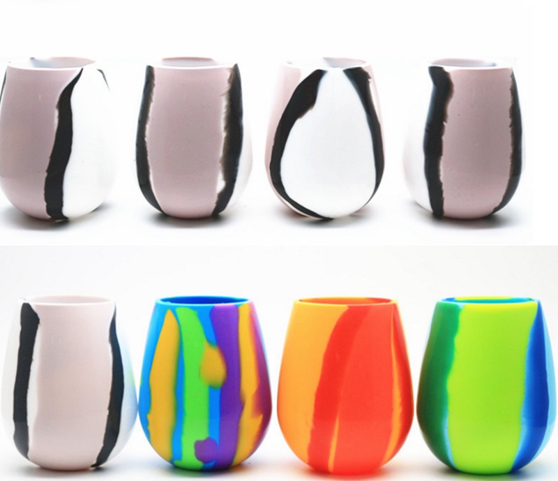 Wine Glass Camouflage Silicone Beer Glasses Unbreakable Stemless Cups Collapsible Coffee Mugs Resuable Drinkware 4 Designs Optiona