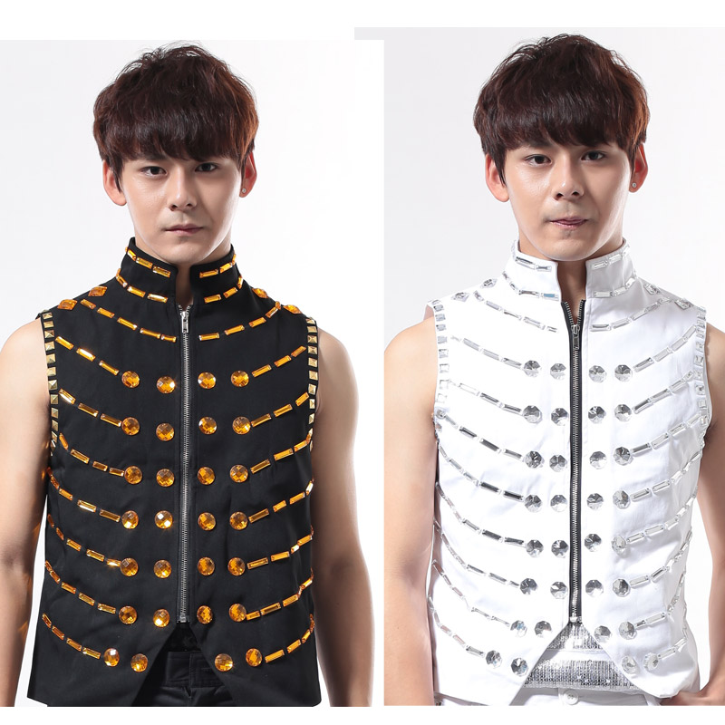 Customized Plus Size -4XL Men Vest Jackets Male Singer Dj Shirt Punk Outerwear Top Ds Rhinestone Vests Ds Stage Wear Costume, White
Customized Plus Size -4XL Men Vest Jackets Male Singer Dj Shirt Punk Outerwear Top Ds Rhinestone Vests Ds Stage Wear Costume, White
