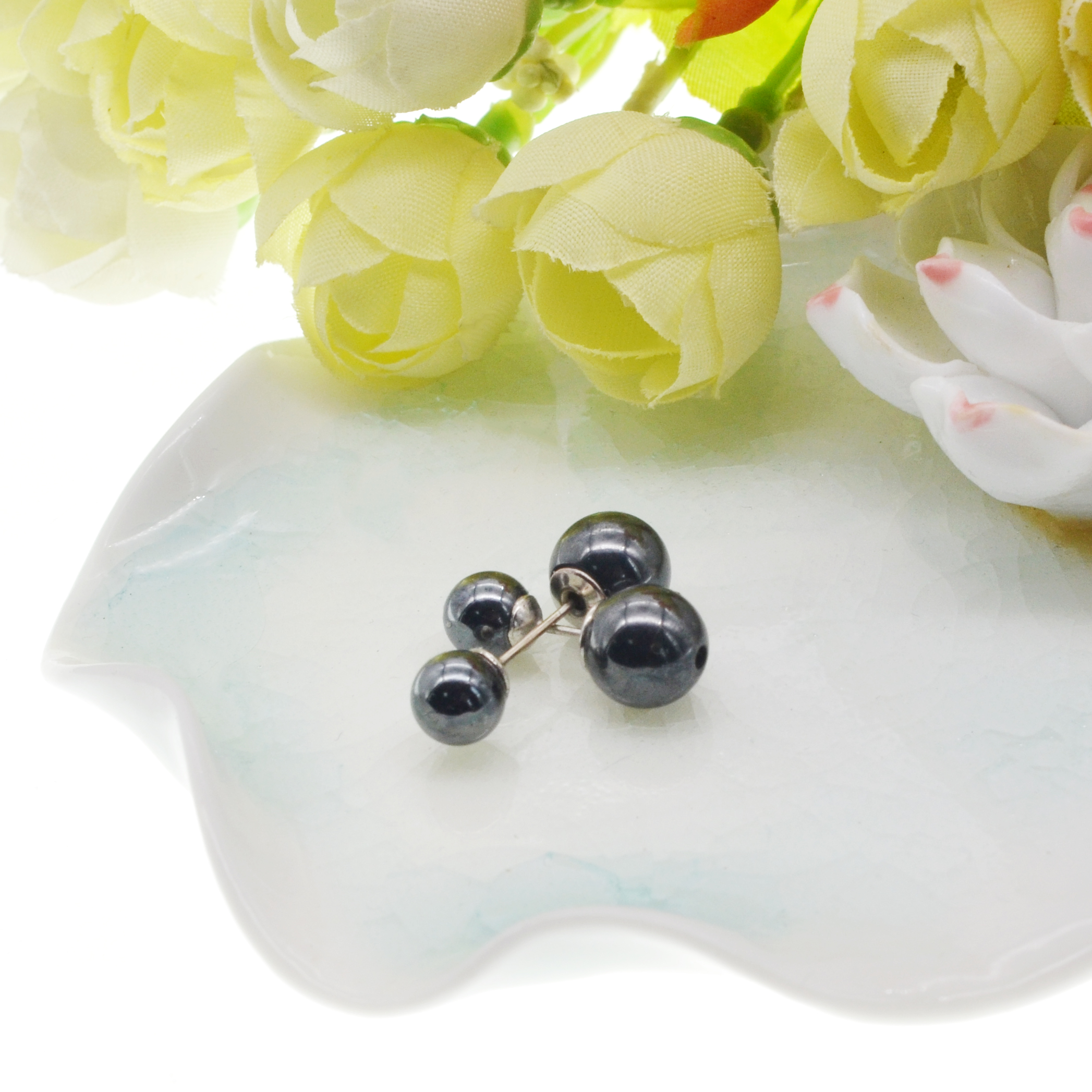 Magnetic Stud Earrings Minimalist Jewelry 2 Pairs / Set -8MM / 6MM Magnet Magnetic Men's and Women's
