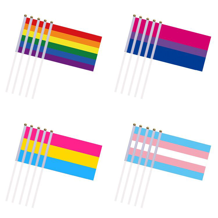Rainbow Flag Colorful Striped Hand Waving Flags 14x21cm For Lesbian Gay Pride LGBT Banner Hand Mini Flag Using Home Festival Party Decor
Rainbow Flag Colorful Striped Hand Waving Flags 14x21cm For Lesbian Gay Pride LGBT Banner Hand Mini Flag Using Home Festival Party Decor