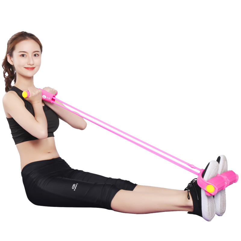 4 Tube Elastic Pull Ropes Exerciser Rower Belly Resistance Band Home Gym Sport Training Elastic Bands For Fitness Equipment