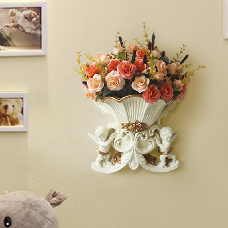 Resin art Vases Home decorative European Style Creative hanging Wall Vase wedding home decoration Living Room Table Flower Vase