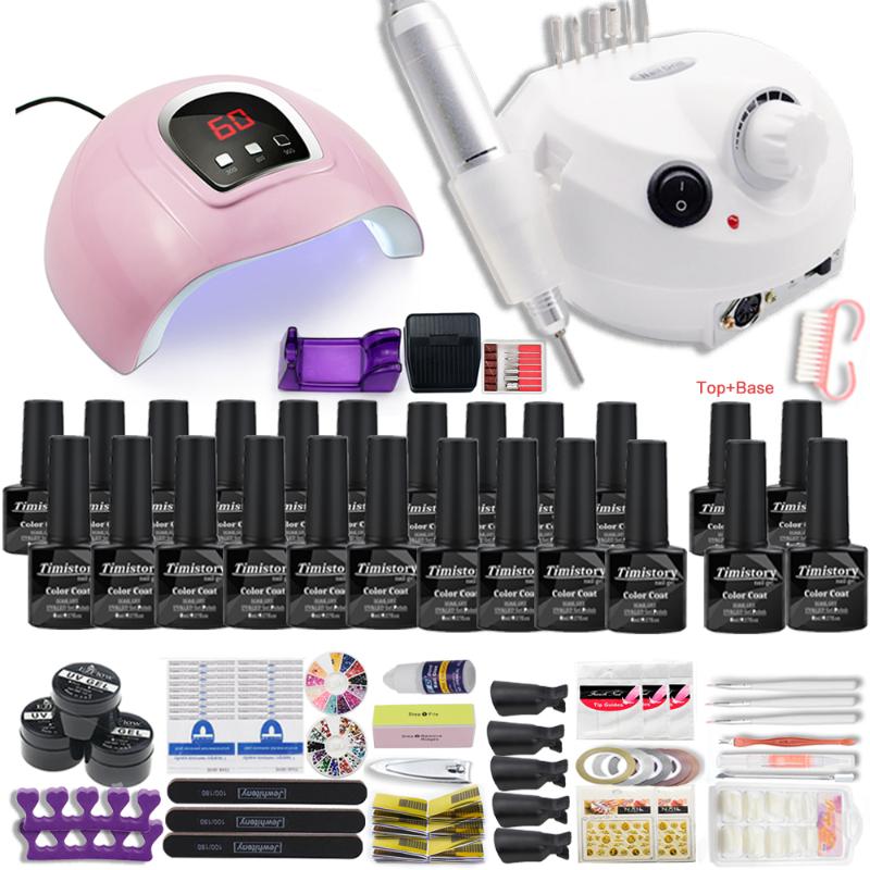 Dropshipping Hot Sale 30/20/10 colors nail Gel polish Set Manicure Set Acrylic Nail Kit With high quality 20W Drill Machine
