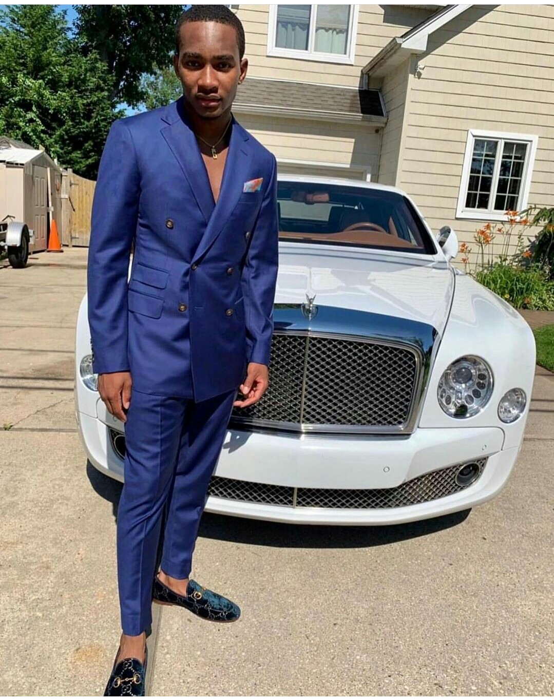 Double Breasted Men Tuxedo Groom Suits Peaked Lapel Slim Fit Blue High Quality Business Prom Party Blazer Jacket (Jacket+Pants)